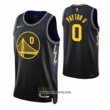 Camiseta Golden State Warriors Gary Payton II #0 Ciudad 2021-22 Negro